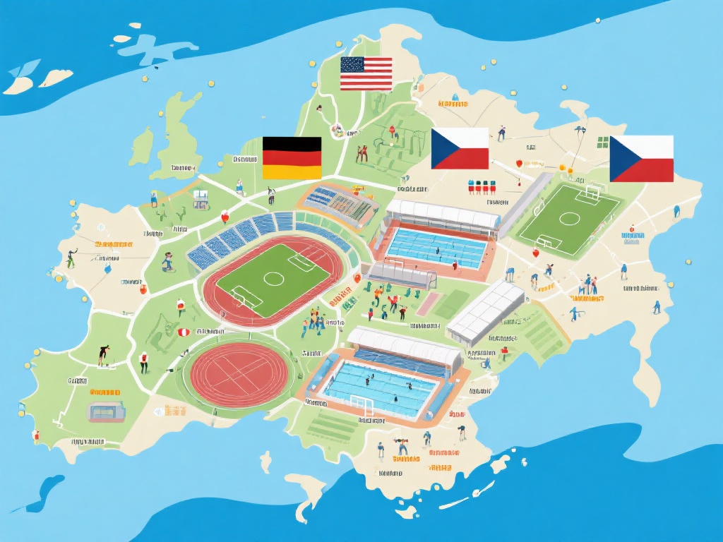 中欧体育地址分布图,助你规划运动行程 (中欧体育地址分布图,助力规划你的运动行程安排) 中欧地区涵盖了多个国家,如德国、奥地利、捷克等,体